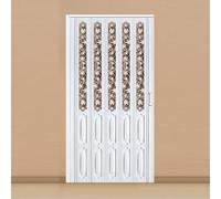 Interior Folding Sliding Doors PVC Bi-fold Doors Accordion Closet Doors with Handles & Acrylic Glass for Kitchen Bathroom(Off-White,130x203cm)