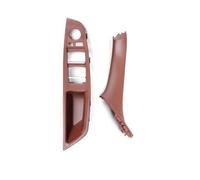 Interior Front Door Armrest Panel Trim Pull Handle Set Replacement for BMW 5 Series F10 F11 F18 520i 523i 525i 528i 535i(Red Brown LHD 2PCS)