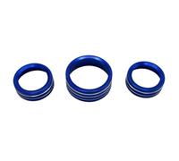 Interior Garnish Compatible With Dodge For Challenger For Charger 2015-2021 3Pcs AC Air Conditioner Switch Button Knobs Interior Accessories(Blue)