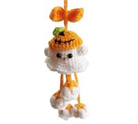 Interior Ghost Pendant - Halloween Ornament | Hangable Accessorie | Handmade Crochet Ghost Charm With Knit Design, Ideal For Backpacks, Cars, Mirrors, Trees, Schoolbags, Doors, Or Living Room Decor