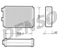 Interior Heat Exchanger DENSO DRR09070 for FIAT LANCIA