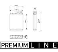 MAHLE Premium Line Interior Heater Core AH365000P
