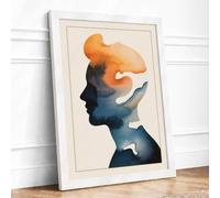 Interior Landscape Modern Framed Wall Art Print A1 (84.1×59.4cm) White, Wall Decor for Living Room, Bedroom, Office & Home, Ready to Hang, Art Gift