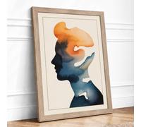 Interior Landscape Modern Framed Wall Art Print A3 (42×29.7cm) Oak, Wall Decor for Living Room, Bedroom, Office & Home, Ready to Hang, Art Gift
