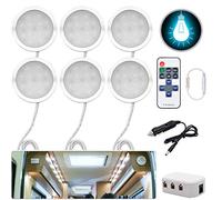 Interior LED Spot Light 12V 3W Recessed Ceiling Downlight for T4 T5 Camper Van, Lorry, Caravan, Motorhome, Boat, Bus (6 Lights)