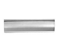 Interior Letterbox Plate Tidy Cover Flap - 280 x 62mm - Satin Steel & Chrome | Front Door Letterbox Plate Cover - Interior/Exterior Mailbox Tidy - Door Post Flap