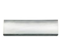 Interior Letterbox Plate Tidy Cover Flap - 300 x 95mm - Satin Steel & Chrome | Front Door Letterbox Plate Cover - Interior/Exterior Mailbox Tidy - Door Post Flap
