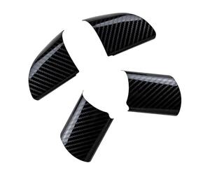 Interior Mouldings 4Pcs/set Car Steering Wheel Panel Decoration Cover Trim Accessories For Focus 2 Mk2 2005-2012 Car Interior Decoration(Black-red)