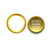 Interior Panel Trim For A4 A5 B9 B8 BT A7 C7 4GB Q5 8R Auto Engine Start Stop Push Button Cover Ignition Ring Decoration Car Accessories(2pcs Gold)
