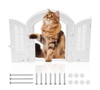 Interior Pet Door,23.5 x 27.5 cm ABS Cat Channel Interior Door Suitable French Stylish No-Flap Cat Channel for Any Wall and Window