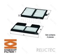 FILTER INTERIOR AIR LA 186/S FOR TOYOTA CARINA/VI/Liftback/Sportswagon/VII 1.8L