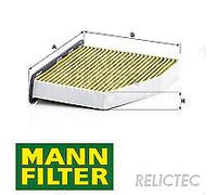 MANN-FILTER FP 2939 Interior Filter - FreciousPlus biofunctional pollen filter - For left hand side driving passenger cars