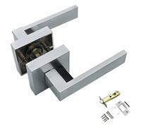 Interior Privacy Door Handle Keyless Push Button Door Levers Square Interior Passages Knobs Modern Levers Keyless Handle Hardware