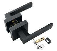Interior Privacy Door Handle Keyless Push Button Door Levers Square Interior Passages Knobs Modern Levers Keyless Handle Hardware