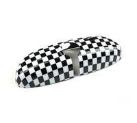 Interior Rearview Mirror Cover Cap Interior Mirrors Shell Compatible with Mini Cooper one s jcw F Series F54 F55 F56 F57 F60 (Black and White Checkered s, with Light Hole)