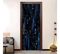Interior Room House Decoration Door Stickers Mural Dynamic Music Theme Peel and Stick Black Wall Murals Wallpaper Self-Adhesive Removable Door Decals Vinyl 95x215 cm