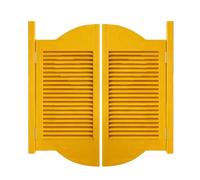 Interior Saloon Swinging Doors, Solid Wood Dual Swing Cafe Door with Hardware Kit, Easy Install Half Waist Door for Bar Entrance Kitchen Hallway(Yellow,84x100 cm (WxH))