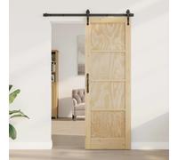 Interior Sliding Barn Door Natural Pine Plywood 73.5 x 211 cm DIY Rustic ForHome