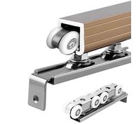 Interior Sliding Door Track Pocket Door Hardware, Single Closet Door Guide Replacement, Quietly and Smoothly, Heavy Duty Pocket Door Kit(Champagne,260cm(102.4in))