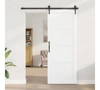 Interior Sliding Door White 83x211 cm Plywood Space-Saving Barn Door DIY
