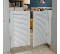 Interior Solid Wood Swing Door,Entrance Partitions,Rustic Western Style Half Door,Home Decor Wooden,with Hinges,Double Action,for Kitchen or Bar-white-A-W100×H90cm(Double Door)