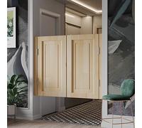 Interior Solid Wood Swing Door - Retro Café Style Swinging Door for Kitchen, Restaurant, or Bar, Auto Close, Pine Wood Construction