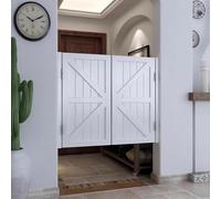Interior Solid Wood Swinging Doors with Auto Close Features, Retro Louvered Design for Easy Access and Customizable Fit