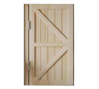 Interior Solid Wood Swinging Doors with Auto Close Features, Retro Louvered Design for Easy Access and Customizable Fit