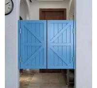 Interior Solid Wood Swinging Doors with Auto Close Features, Retro Louvered Design for Easy Access and Customizable Fit