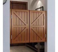 Interior Solid Wood Swinging Doors with Auto Close Features, Retro Louvered Design for Easy Access and Customizable Fit