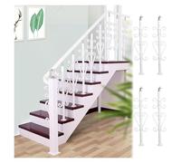 Interior Stair Railing Balusters Post, Wrought Iron Stairway, Replacement Banister Balustrade Remodeling for Deck, Balcony, Decor(White,4PCS)