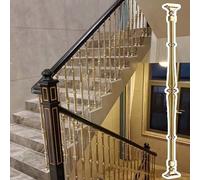 Interior Staircase Balusters with Adjustable Bracket, Metal Railing Spindles for Balcony, Porch, and Outside Steps