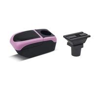Interior Storage Car Interior Special Parts Car Armrest Box Center Storage Box With Cup Holder USB Car Accessories For Fiat 500(Black-pink)
