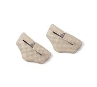 Interior Strips Moulding Universal Seat Belt Buckle Clip Protector Leather Trim Interior Button Case Anti-Scratch Cover Safety Accessories Decoration Stickers(BeigePerforated)
