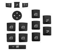 Interior Trim Accessory For Benz C E Class W204 W212 Car Steering Wheel Button Door Unlock Memory Button Window Lift Button Sticker Car Molding Strip(C Black)