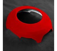 Interior Trim Accessory For Mustang 2015-2021 Suede Fluff Steering Wheel Center Cap Decoration Cover Colorful Shell Interior Accessories(Red)