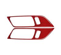 Interior Trim Covers For Mustang GT 2015-2021 Carbon Fiber Styling Interior Car Door Handle Frame Decoration Car Panel Cover Trims Frame(Style B(Red))