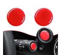 Interior Trim for Camaro 2010-2023, Red Gear Shift Pole Level Head Cover, 2 Pieces ABS Plastic Shift Knob Decoration