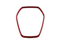 Interior Trim For Chevrolet For Corvette C8 2020 2021 2022 2023 Car Steering Wheel Center Frame Ring Real Soft Carbon Fiber Sticker Car Accessories(Red)