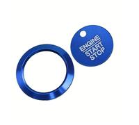Interior Trim For F150 For F 150 For Kuga For Focus MK4 Car Engine Start Stop Button Cover Ignition Key Push Rings Car Interior Trim Strips(Blue)