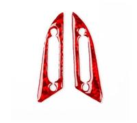 Interior Trim for Fiesta 2011-2019 Carbon Fiber Instrument Central Control Panel Trim Kit Car Interior Accessories Decorative Stickers Auto Central Inner(2 Red)