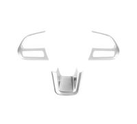 Interior Trim For Jeep For Renegade 2015+ For Compass 2017-2020 Interior ABS Carbon Fiber Steering Wheel Decoration Cover Car Interior Trim Strips(Silver)