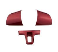 Interior Trim For VW For Tiguan For Touran For Gol 2014 For Amarok For Lavida For Passat 2011-2015 Cover Trim Car Steering Wheel Panel Sticker Auto Interior(3Pcs red)