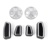 Interior trim strips For A&lfa For Romeo For Giulia Seat Adjust Button Decoration Cover Switch Protective Shell Car Stickers Interior(Black Silver)