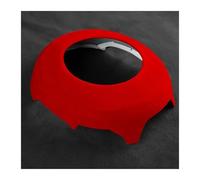Interior trim strips For Mustang 2015-2021 Suede Fluff Steering Wheel Center Cap Decoration Cover Colorful Shell(Red)