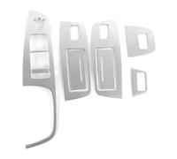 Interior trim strips For Q7 2008-2015 Car Door Armrest Window Lifter Switch Buttons Decoration Frame 7pcs Interior(Silver)