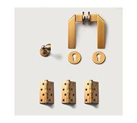 Interior Use Door Handle Yellow Ancient Wooden Door Lock with Door Levers Door Handle with Key for Bedroom or Bathroom
