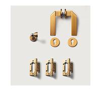 Interior Use Door Handle Yellow Ancient Wooden Door Lock with Door Levers Door Handle with Key for Bedroom or Bathroom