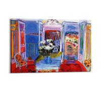 Interior with Open Windows by Raoul Dufy Painting Art Poster Canvas Wall Art Scroll Picture Print Living Room Walls Decor Homes 20x30inch(50x75cm)