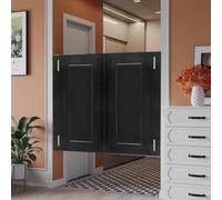 Interior Wood Swing Door, Saloon Cafe Doors, Auto Close Swinging barn Swinging Doors, Bar Porch Entrance Counter Partition Door Half Waist Cafe Doors for Doorway Partition(Black,109 cm X 100cm)